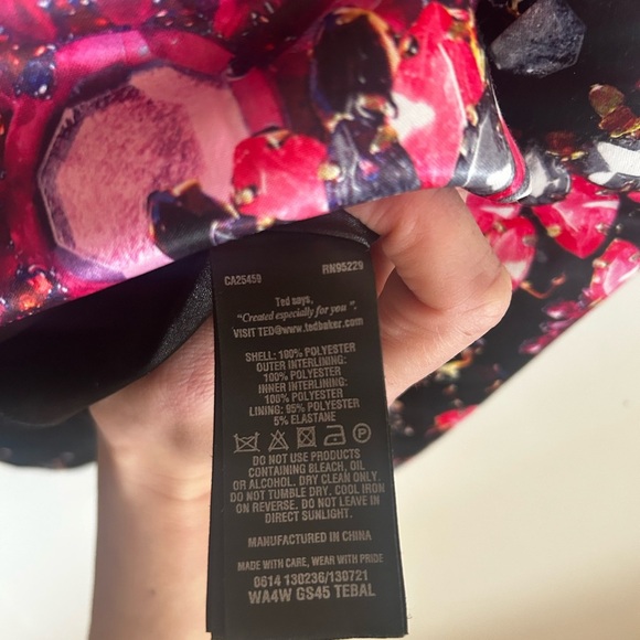 *NWOT* Ted Baker London Tebal Crystal Brooch Floral A-Line Skirt - Picture 5 of 5